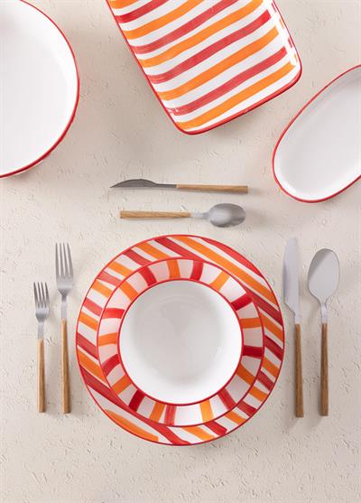 The Mia Joy Dikdörtgen Servis Kırmızı 33x21 cm