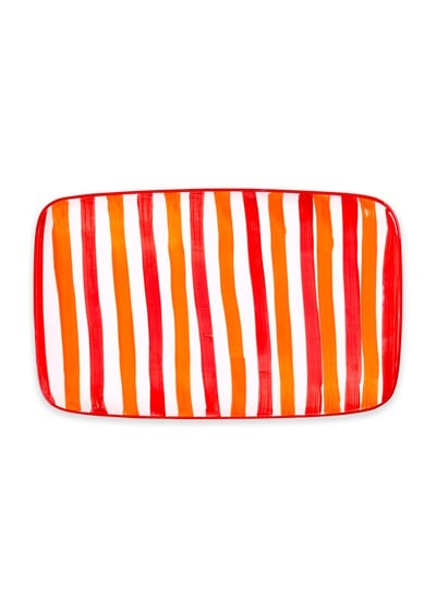 The Mia Joy Dikdörtgen Servis Tabağı Kırmızı 31x20 cm