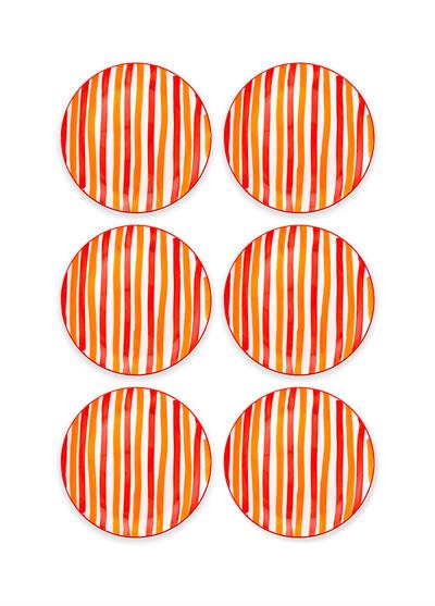 The Mia Joy Servis Tabağı 6lı Set Kırmızı 26 cm