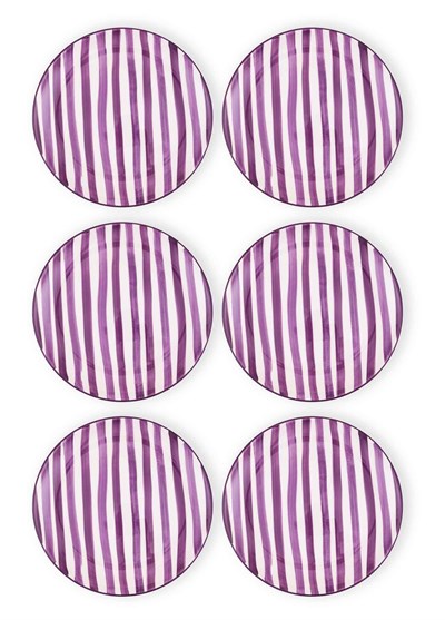 The Mia Joy Servis Tabağı 6lı Set Mor 26 cm