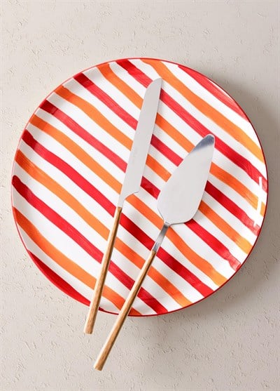 The Mia Joy Servis Tabağı Kırmızı 30 cm