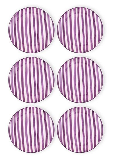 The Mia Joy Servis Tabağı 6lı Set Mor 26 cm