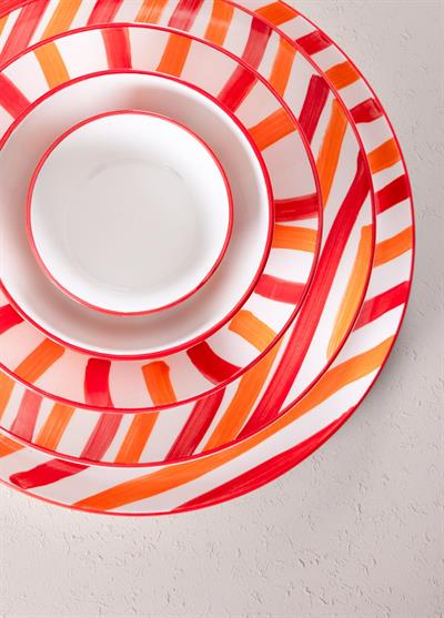 The Mia Joy Servis Tabağı 6lı Set Kırmızı 26 cm