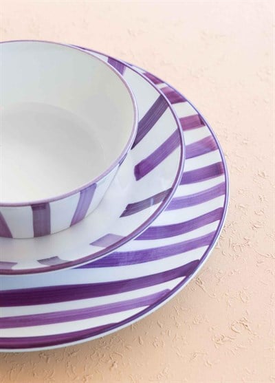 The Mia Joy Servis Tabağı 6lı Set Mor 26 cm