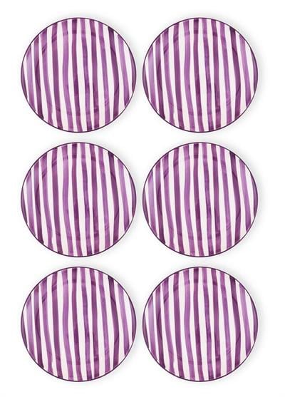 The Mia Joy Servis Tabağı 6lı Set Mor 26 cm