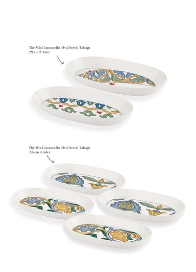 The Mia Limoncello Oval Servis Takımı 6 Parça