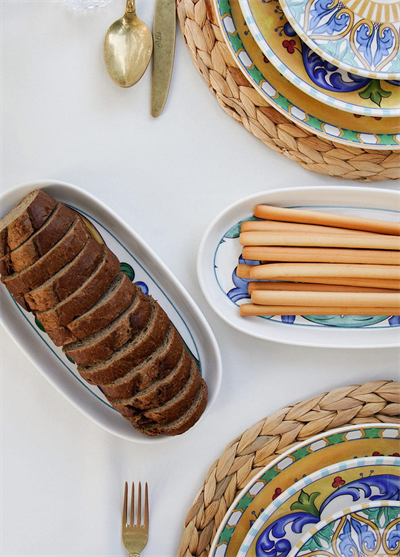 The Mia Limoncello Oval Servis 2li Set Gri 26 cm