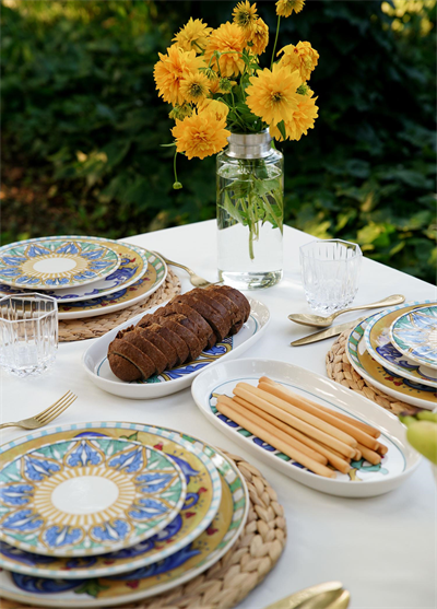 The Mia Limoncello Oval Servis 2li Set Gri 29 cm