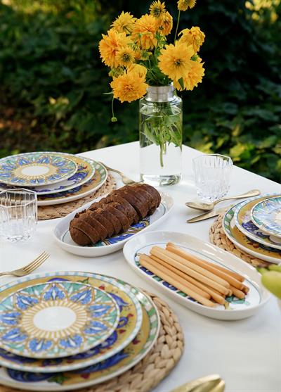 The Mia Limoncello Oval Servis 2li Set Gri 29 cm