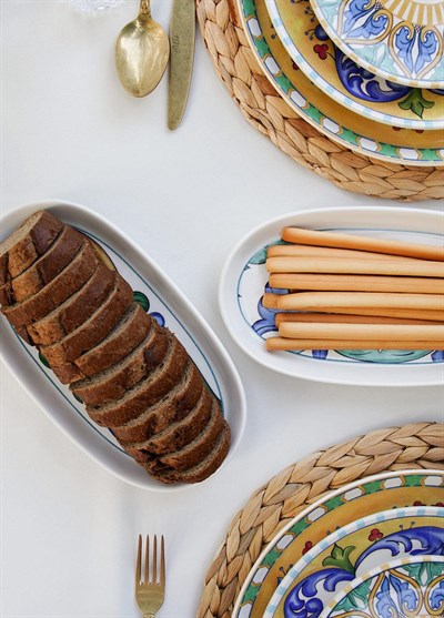 The Mia Limoncello Oval Servis Tabağı 2li Set Gri 23 cm