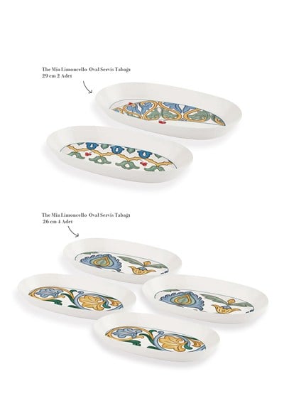 The Mia Limoncello Oval Servis Takımı 6 Parça