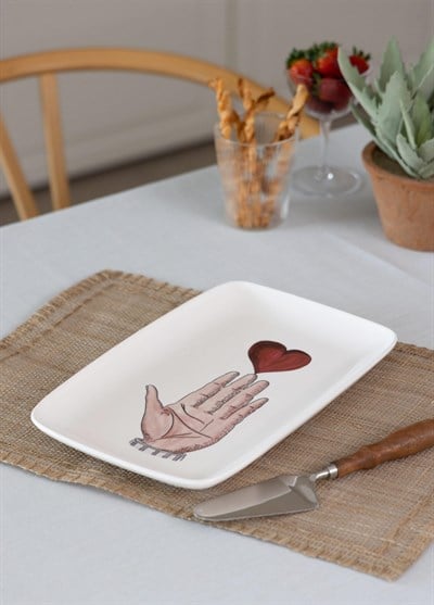 The Mia Luv Dikdörtgen Servis Tabağı 31x20 cm