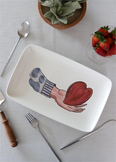 The Mia Luv Dikdörtgen Servis Tabağı 31x20 cm