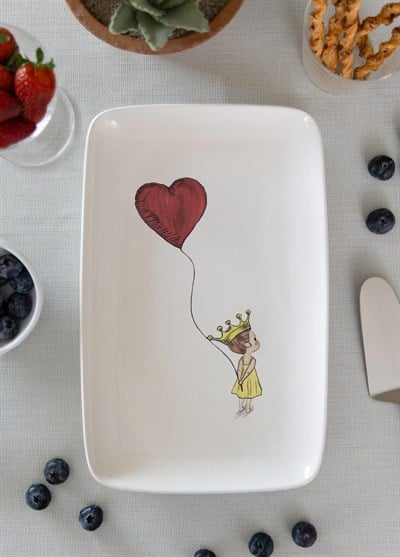 The Mia Luv Dikdörtgen Servis Tabağı 31x20 cm