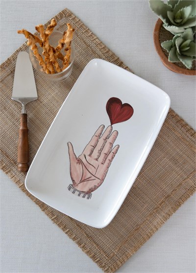 The Mia Luv Dikdörtgen Servis Tabağı 31x20 cm