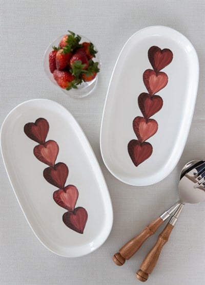 The Mia Luv Oval Servis Tabağı 2li 29 cm