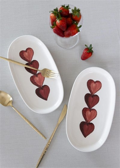 The Mia Luv Oval Servis Tabağı 2li Set 23 cm