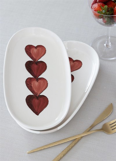 The Mia Luv Oval Servis Tabağı 2li 23 cm