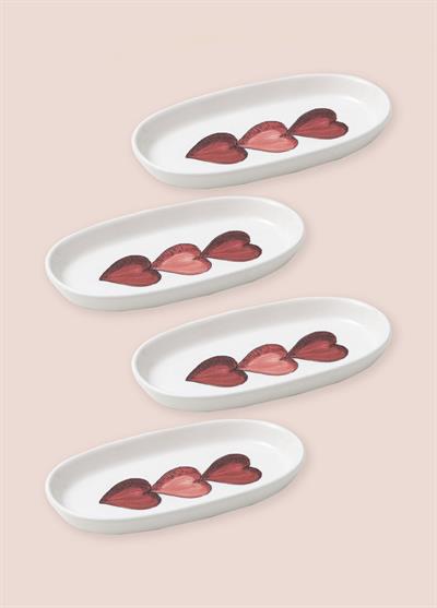 The Mia Luv Oval Servis 4lü 21 cm