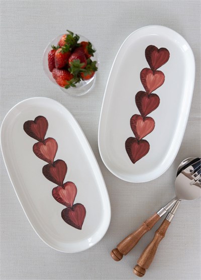 The Mia Luv Oval Servis Tabağı 2li 29 cm