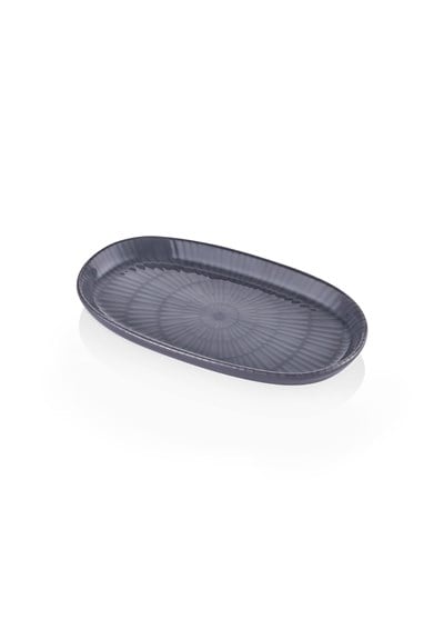 The Mia Noon Oval Servis Tabağı 2li Gri 26 cm