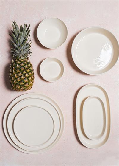 The Mia Noon Oval Servis 2li Krem 17 cm