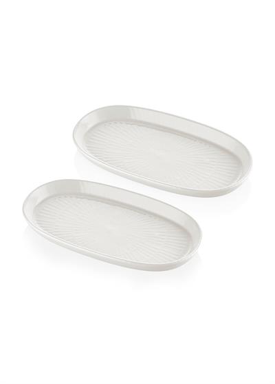 The Mia Noon Oval Servis 2li Krem 26 cm