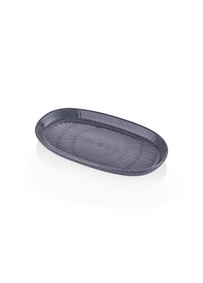 The Mia Noon Oval Servis Tabağı 2li Set Gri 26 cm