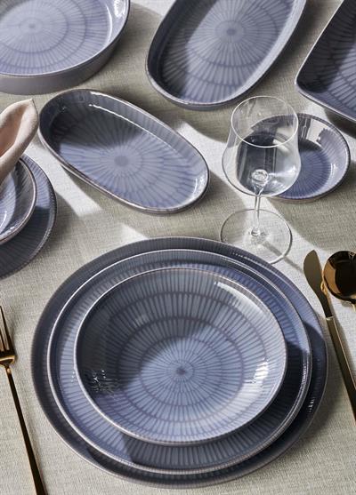 The Mia Noon Oval Servis 2li Gri 17 cm