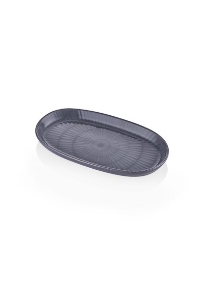 The Mia Noon Oval Servis Tabağı 2li Set Gri 26 cm