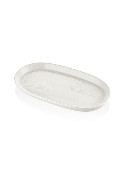 The Mia Noon Oval Servis Tabağı 2li Set Krem 29 cm
