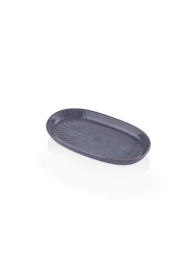 The Mia Noon Oval Servis Tabağı 2li Set Gri 17 cm
