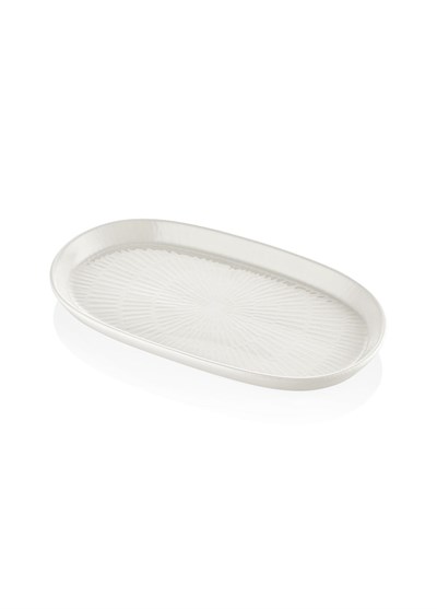 The Mia Noon Oval Servis Tabağı 2li Set Krem 29 cm