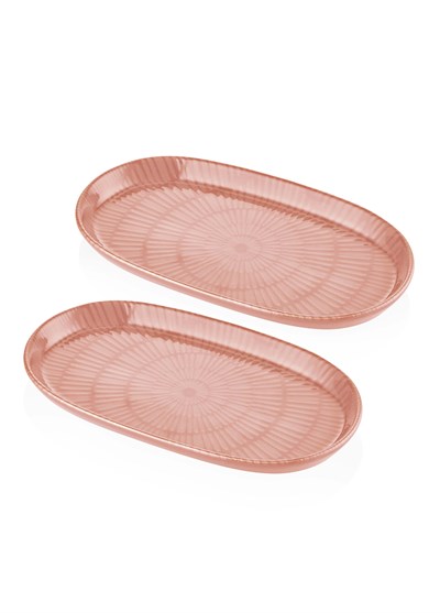The Mia Noon Oval Servis Tabağı 2li Somon 29 cm