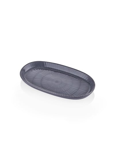 The Mia Noon Oval Servis Tabağı 2li Set Gri 26 cm