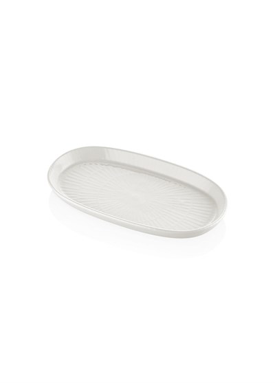 The Mia Noon Oval Servis Tabağı 2li Set Krem 26 cm
