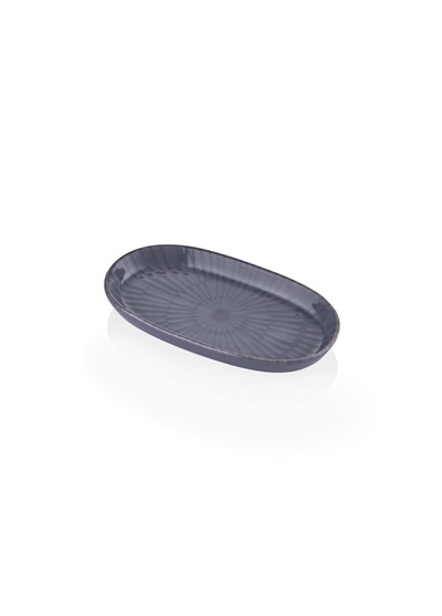 The Mia Noon Oval Servis Tabağı 2li Set Gri 17 cm