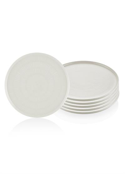 The Mia Noon Servis Tabağı 6lı Set Krem 26 cm