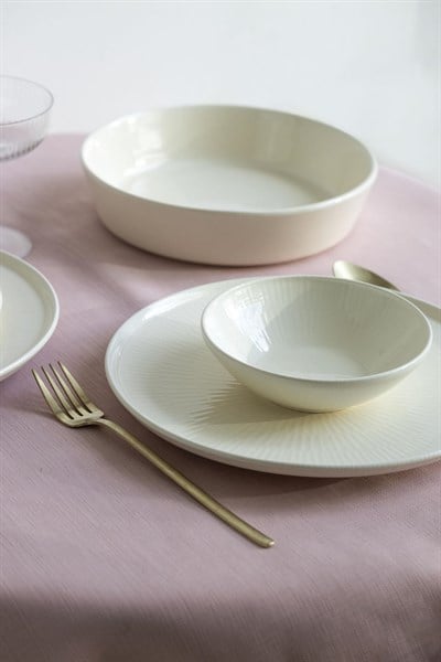 The Mia Noon Servis Tabağı Krem 30 Cm