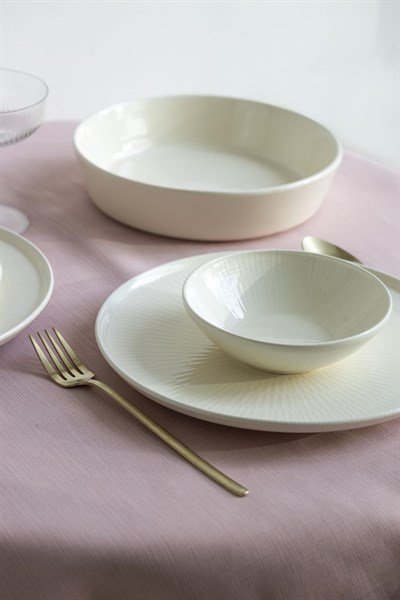 The Mia Noon Servis Tabağı Krem 30 Cm