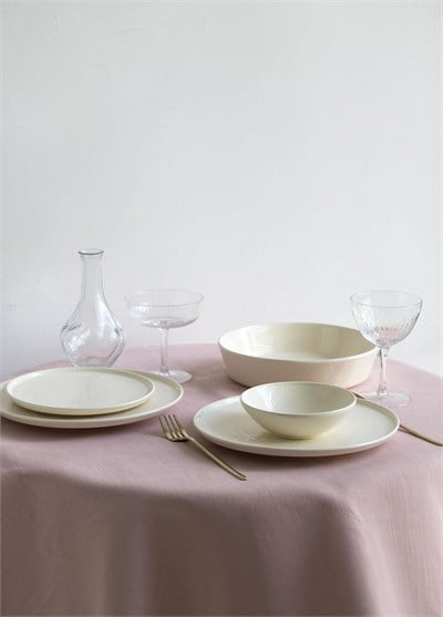 The Mia Noon Servis Tabağı Krem 30 Cm