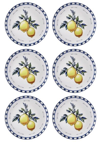 The Mia Odore Di Limone Servis Tabağı 6lı Set 26 cm ODL004