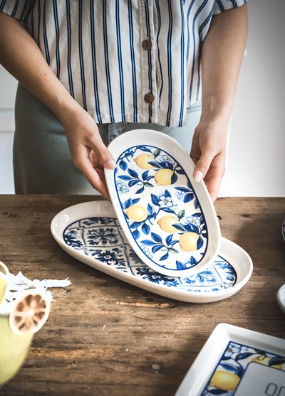 The Mia Odore Di Limone Oval Servis Tabağı 2li 29 cm