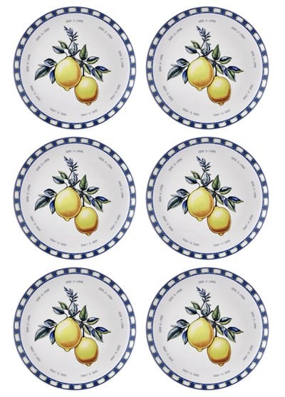 The Mia Odore Di Limone Servis Tabağı 6lı Set 26 cm ODL004