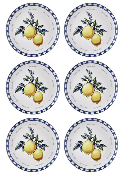 The Mia Odore Di Limone Servis Tabağı 6lı Set 26 cm ODL004