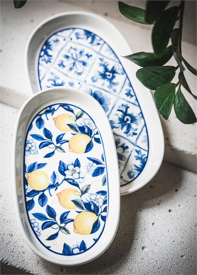 The Mia Odore Di Limone Oval Servis Tabağı 2li Set 23 cm