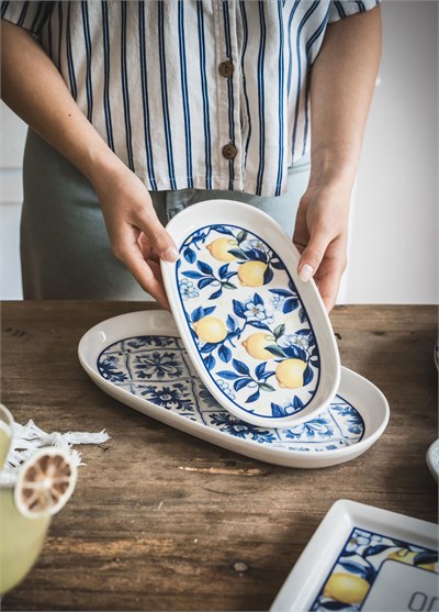 The Mia Odore Di Limone Oval Servis Tabağı 2li 23 cm