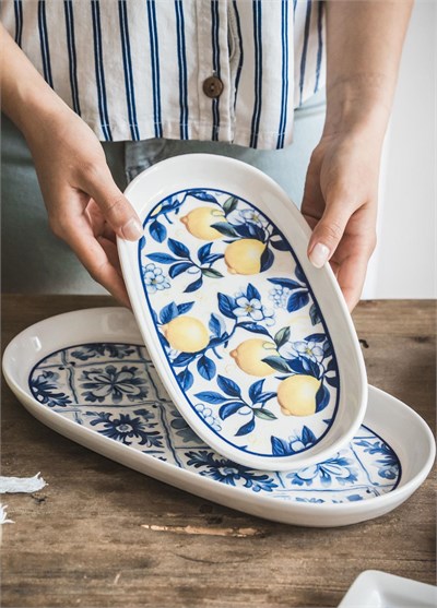 The Mia Odore Di Limone Oval Servis Tabağı 2li 23 cm