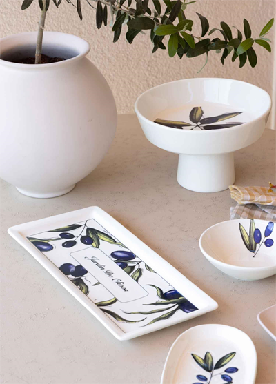 The Mia Olivos Ayaklı Meyvelik 23x14 cm