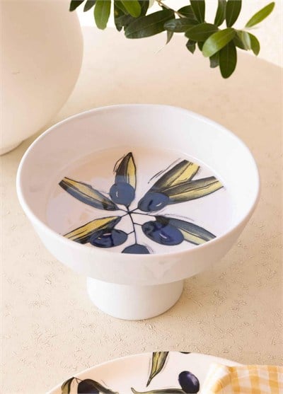 The Mia Olivos Ayaklı Meyvelik 23x14 cm